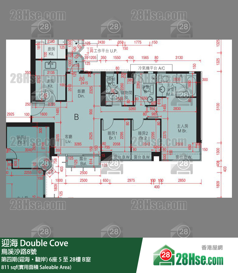 迎海 單位平面圖(由 28Hse 提供) 迎海 單位平面圖(由 28Hse 提供)