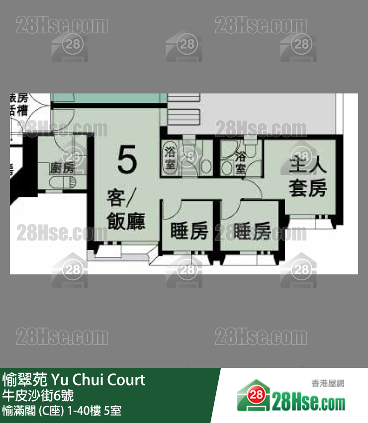愉翠苑 單位平面圖(由 28Hse 提供) 愉翠苑 單位平面圖(由 28Hse 提供)