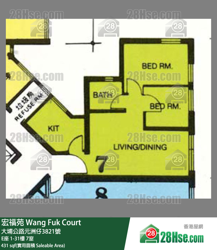 宏福苑 單位平面圖(由 28Hse 提供) 宏福苑 單位平面圖(由 28Hse 提供)