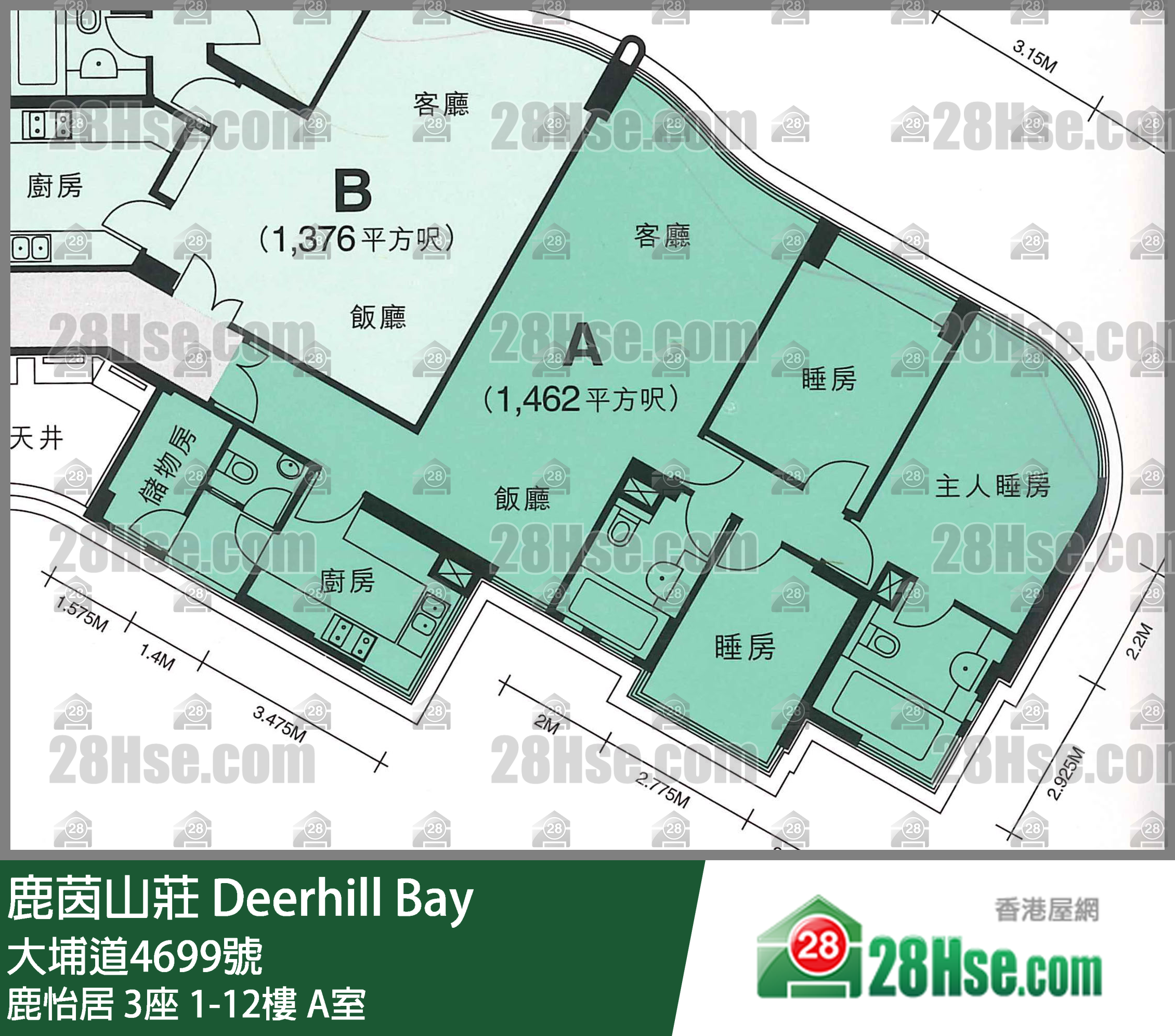 鹿茵山莊 單位平面圖(由 28Hse 提供) 鹿茵山莊 單位平面圖(由 28Hse 提供)