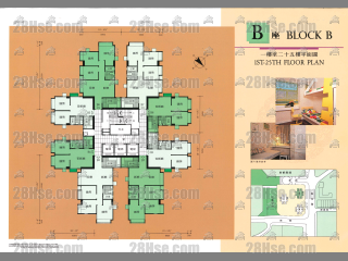 龙丰花园 B座 1-25楼 平面图