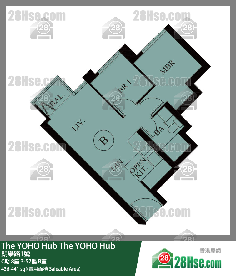 The YOHO Hub 單位平面圖(由 28Hse 提供) The YOHO Hub 單位平面圖(由 28Hse 提供)