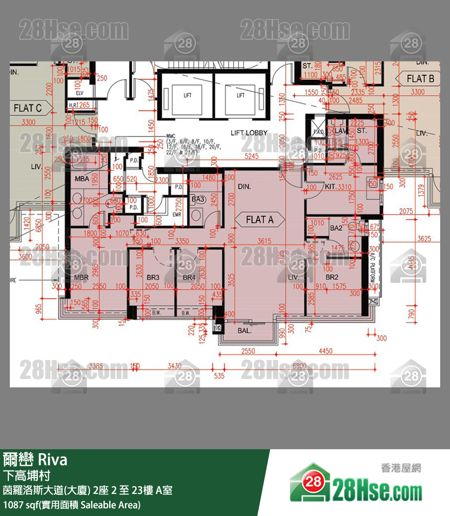爾巒 單位平面圖(由 28Hse 提供) 爾巒 單位平面圖(由 28Hse 提供)
