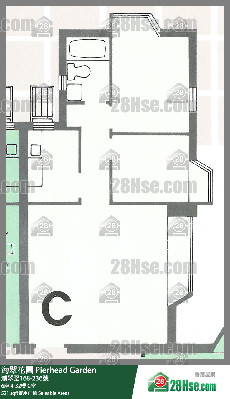 海翠花園 單位平面圖(由 28Hse 提供) 海翠花園 單位平面圖(由 28Hse 提供)