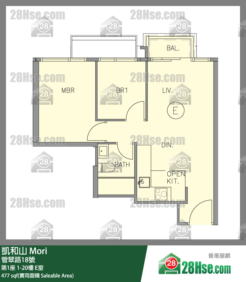 凱和山 單位平面圖(由 28Hse 提供) 凱和山 單位平面圖(由 28Hse 提供)