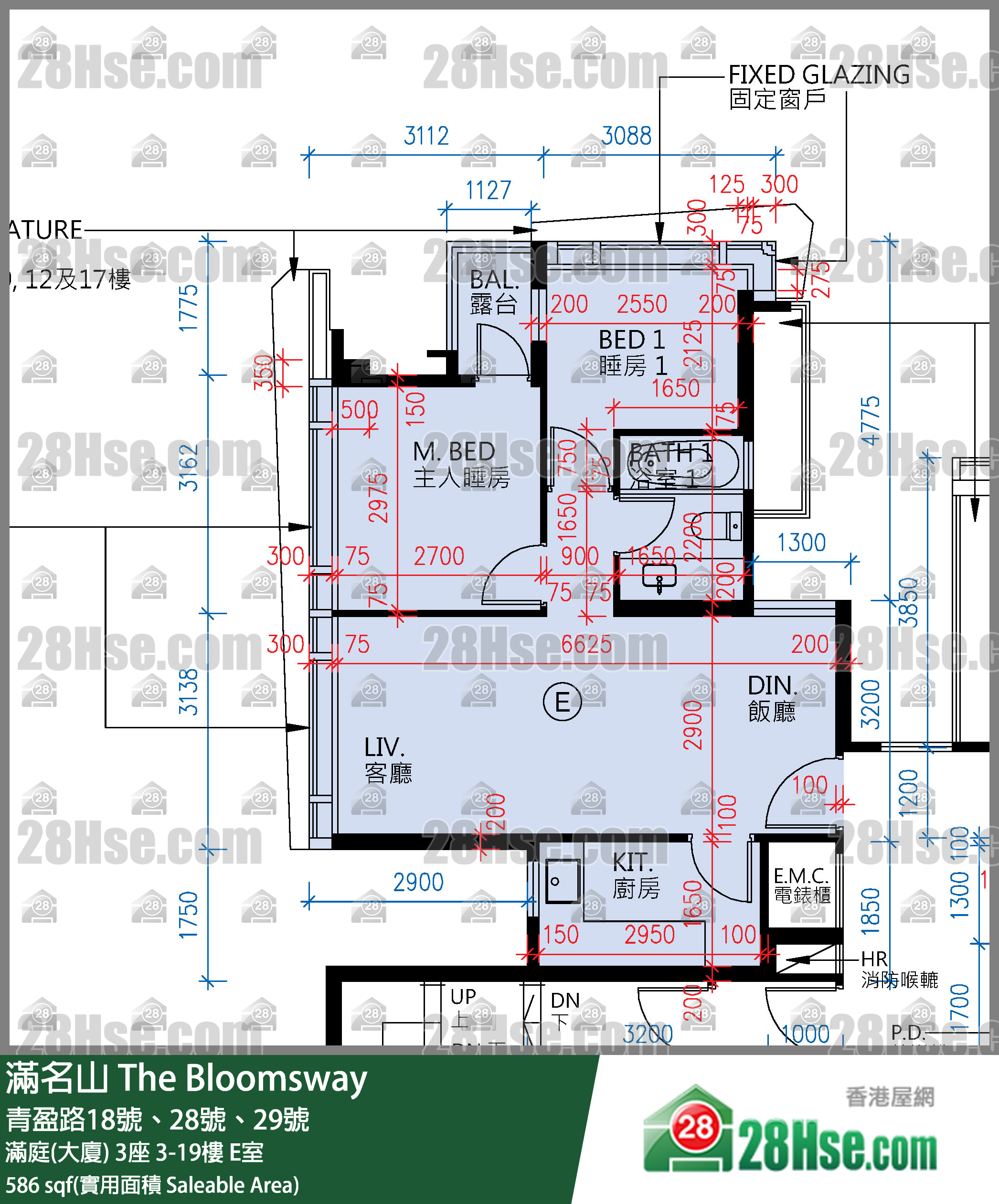 The Bloomsway Unit FloorPlan (Provided by 28Hse) The Bloomsway Unit FloorPlan (Provided by 28Hse)