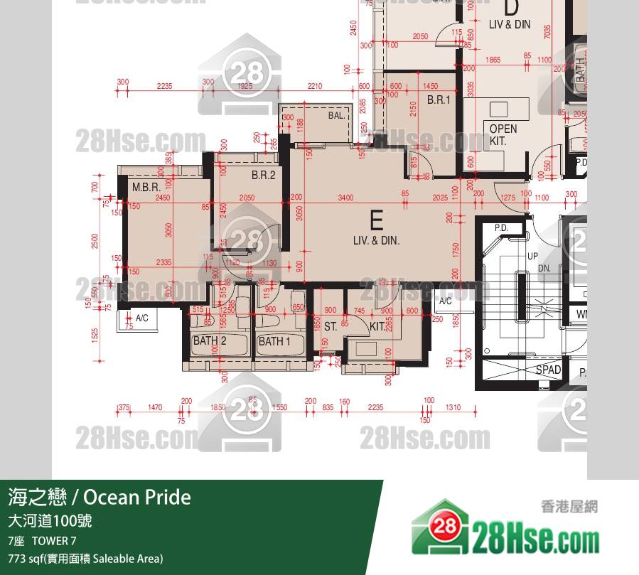 海之戀 海之戀 7座 30樓 E室 平面圖 海之戀 海之戀 7座 30樓 E室 平面圖