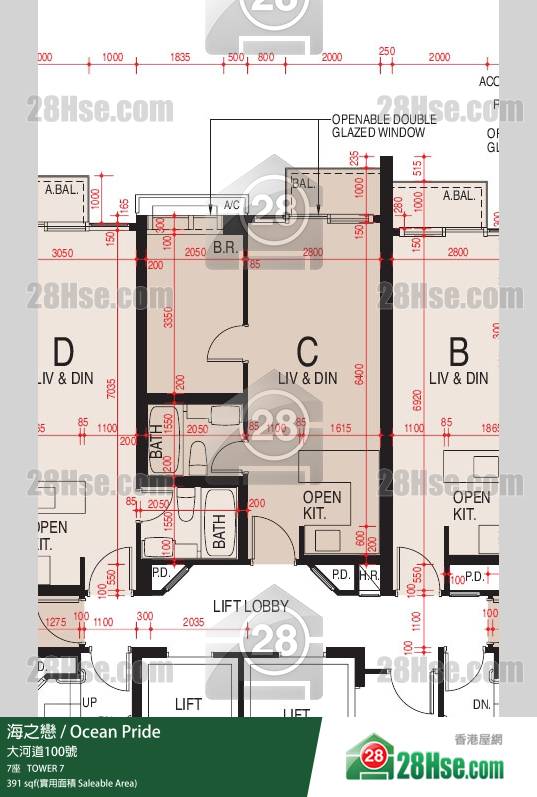海之戀 海之戀 7座 22樓 C室 平面圖 海之戀 海之戀 7座 22樓 C室 平面圖