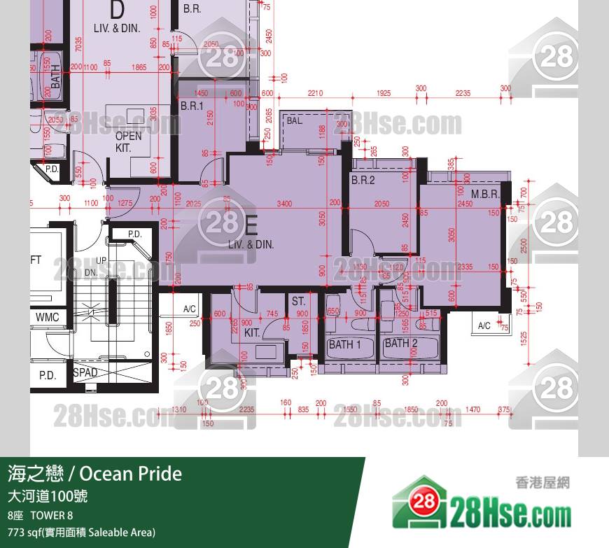 海之戀 海之戀 8座 41樓 E室 平面圖 海之戀 海之戀 8座 41樓 E室 平面圖