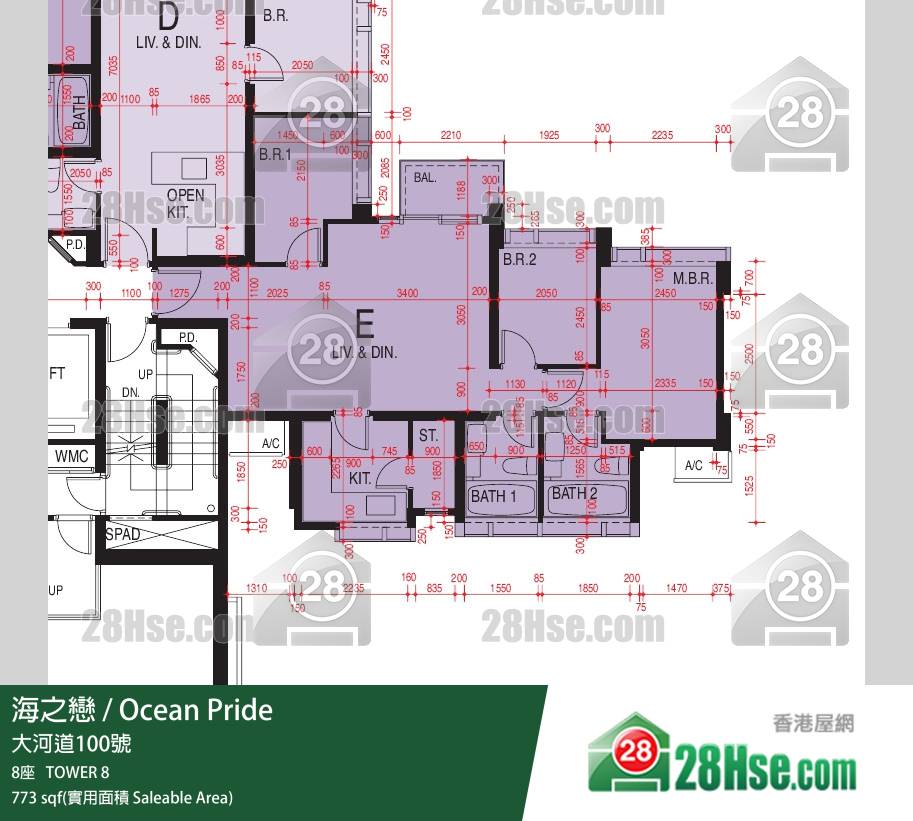 海之戀 海之戀 8座 9樓 E室 平面圖 海之戀 海之戀 8座 9樓 E室 平面圖