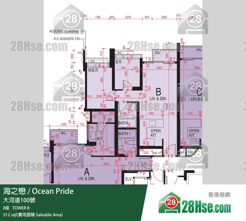 海之戀 海之戀 8座 8樓 B室 平面圖 海之戀 海之戀 8座 8樓 B室 平面圖