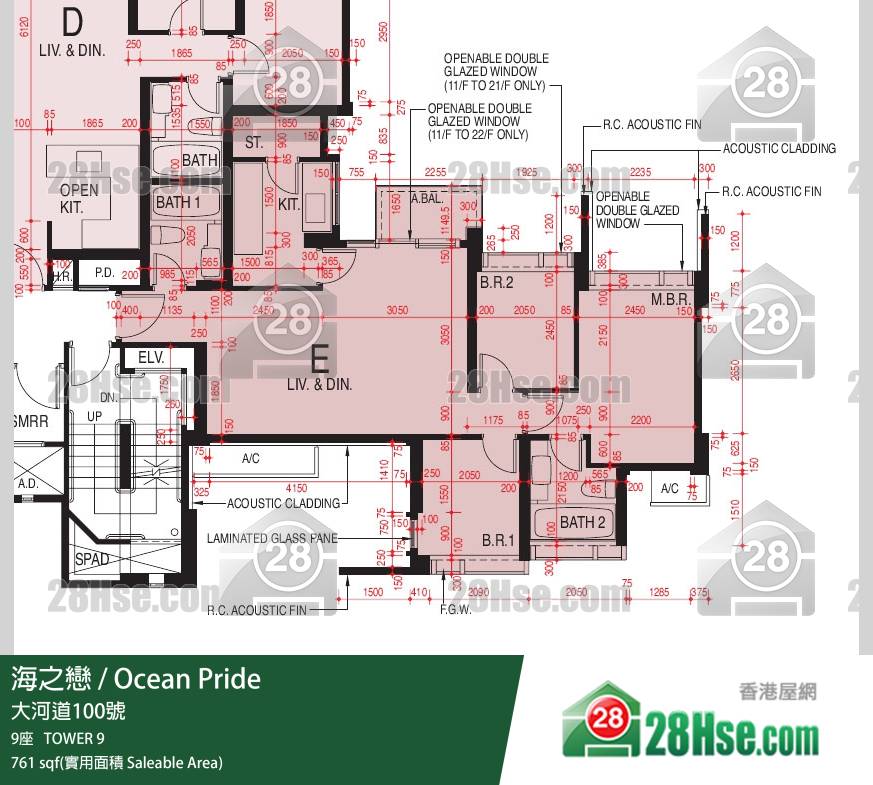 海之戀 海之戀 9座 22樓 E室 平面圖 海之戀 海之戀 9座 22樓 E室 平面圖