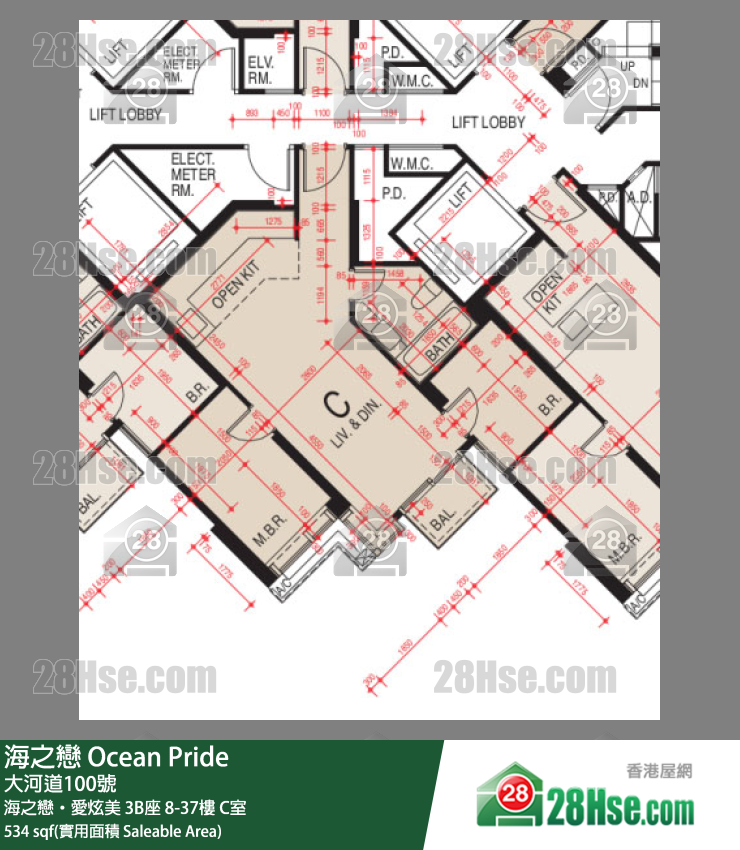 海之戀 單位平面圖(由 28Hse 提供) 海之戀 單位平面圖(由 28Hse 提供)