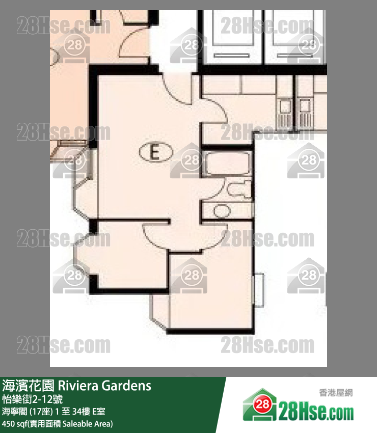 海濱花園 單位平面圖(由 28Hse 提供) 海濱花園 單位平面圖(由 28Hse 提供)
