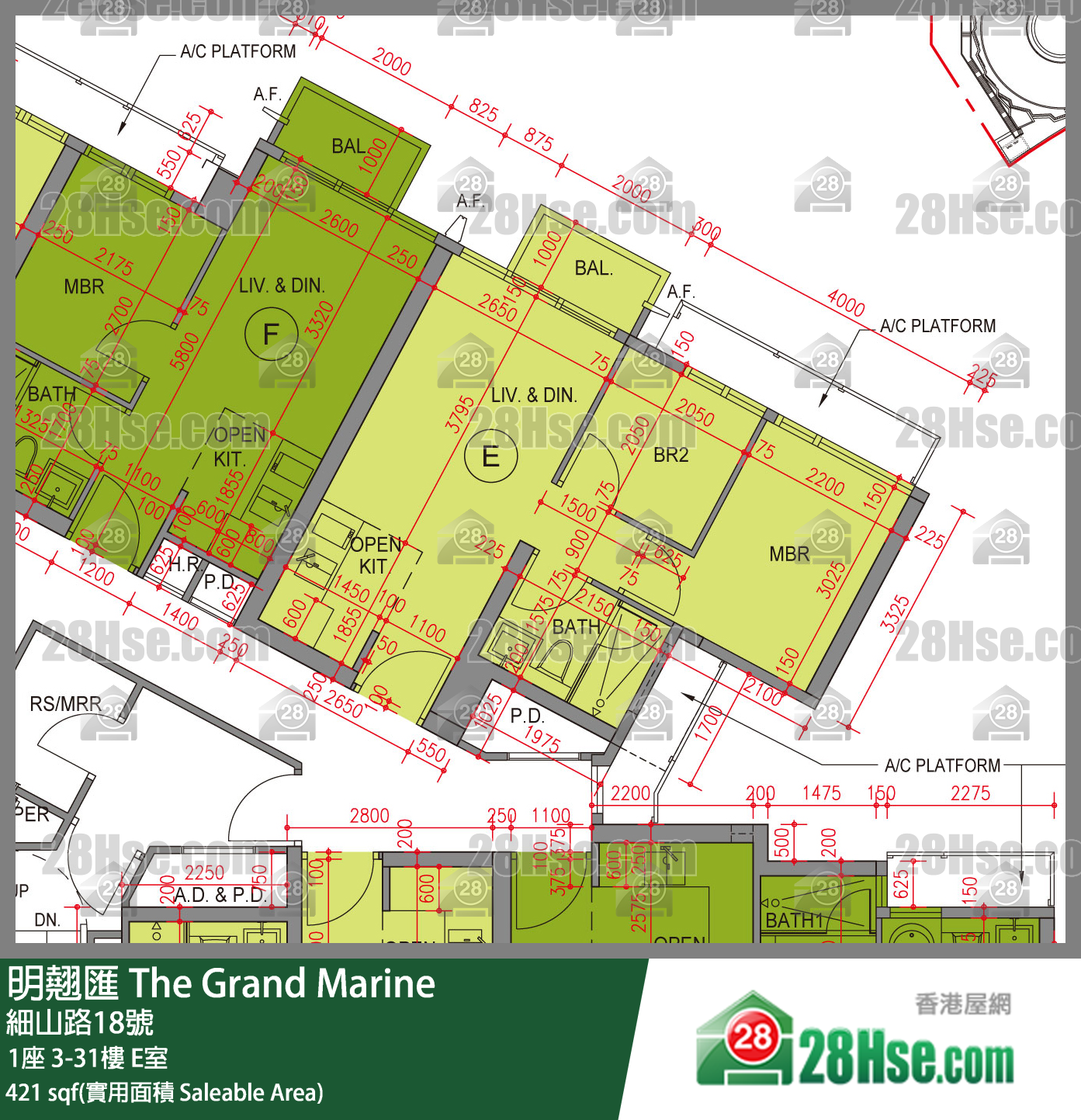 明翹匯 單位平面圖(由 28Hse 提供) 明翹匯 單位平面圖(由 28Hse 提供)