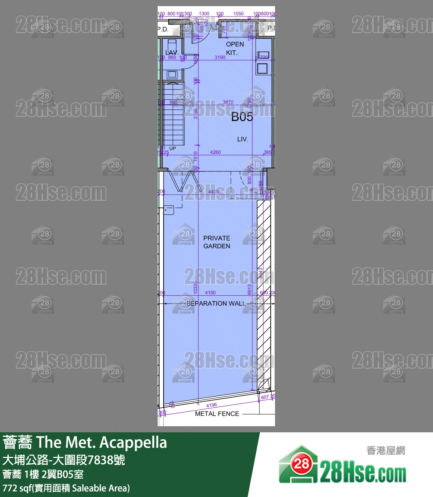薈蕎 單位平面圖(由 28Hse 提供) 薈蕎 單位平面圖(由 28Hse 提供)