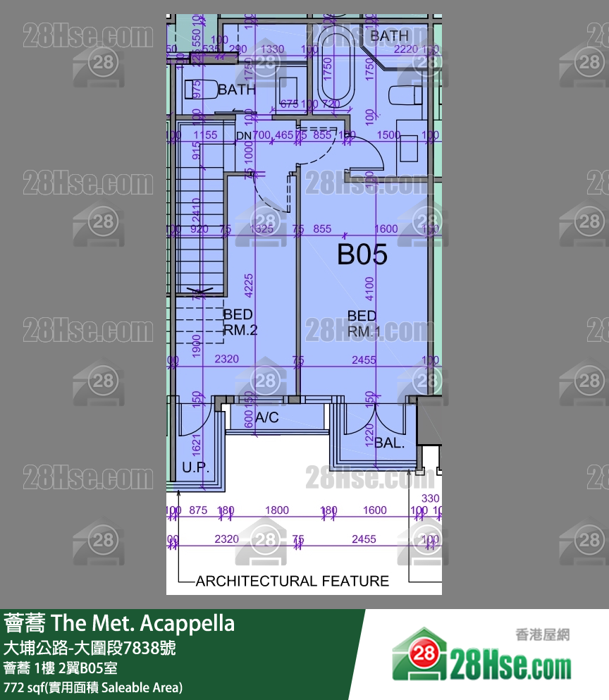 薈蕎 單位平面圖(由 28Hse 提供) 薈蕎 單位平面圖(由 28Hse 提供)