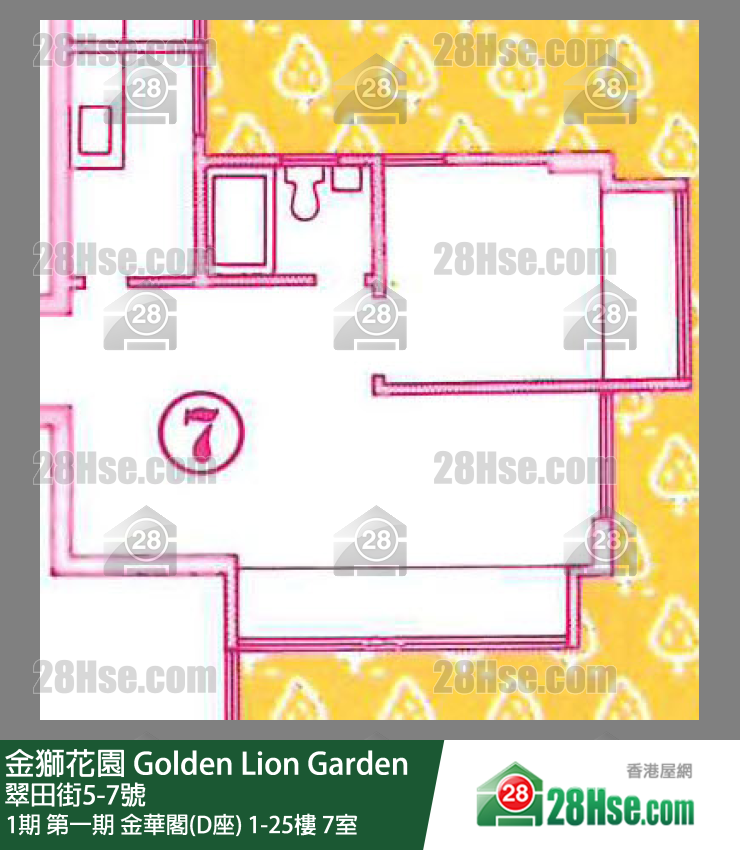 金獅花園 單位平面圖(由 28Hse 提供) 金獅花園 單位平面圖(由 28Hse 提供)