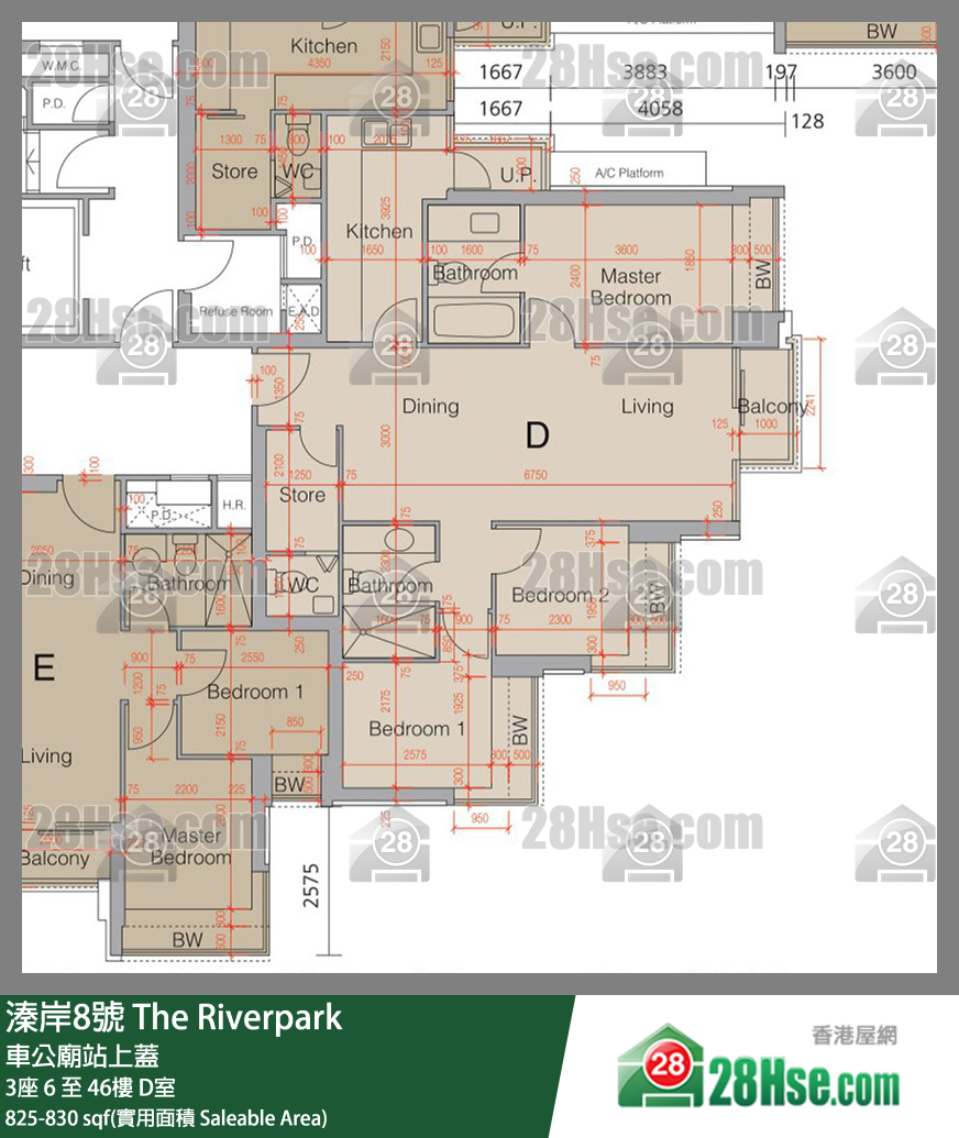 溱岸8號 單位平面圖(由 28Hse 提供) 溱岸8號 單位平面圖(由 28Hse 提供)