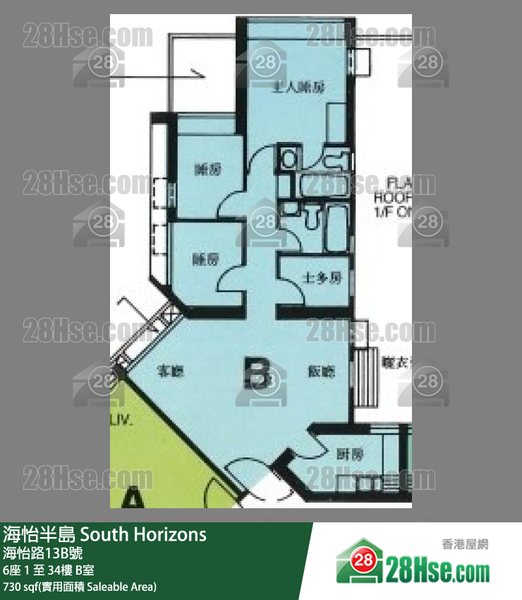 海怡半島 單位平面圖(由 28Hse 提供) 海怡半島 單位平面圖(由 28Hse 提供)
