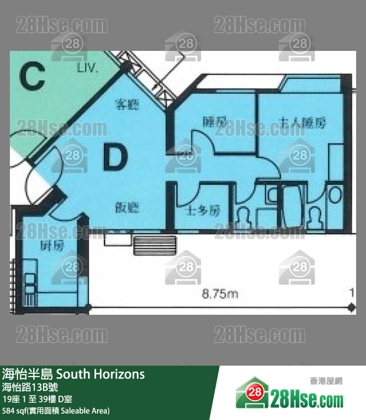 海怡半島 單位平面圖(由 28Hse 提供) 海怡半島 單位平面圖(由 28Hse 提供)