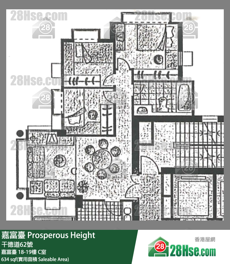 嘉富臺 單位平面圖(由 28Hse 提供) 嘉富臺 單位平面圖(由 28Hse 提供)