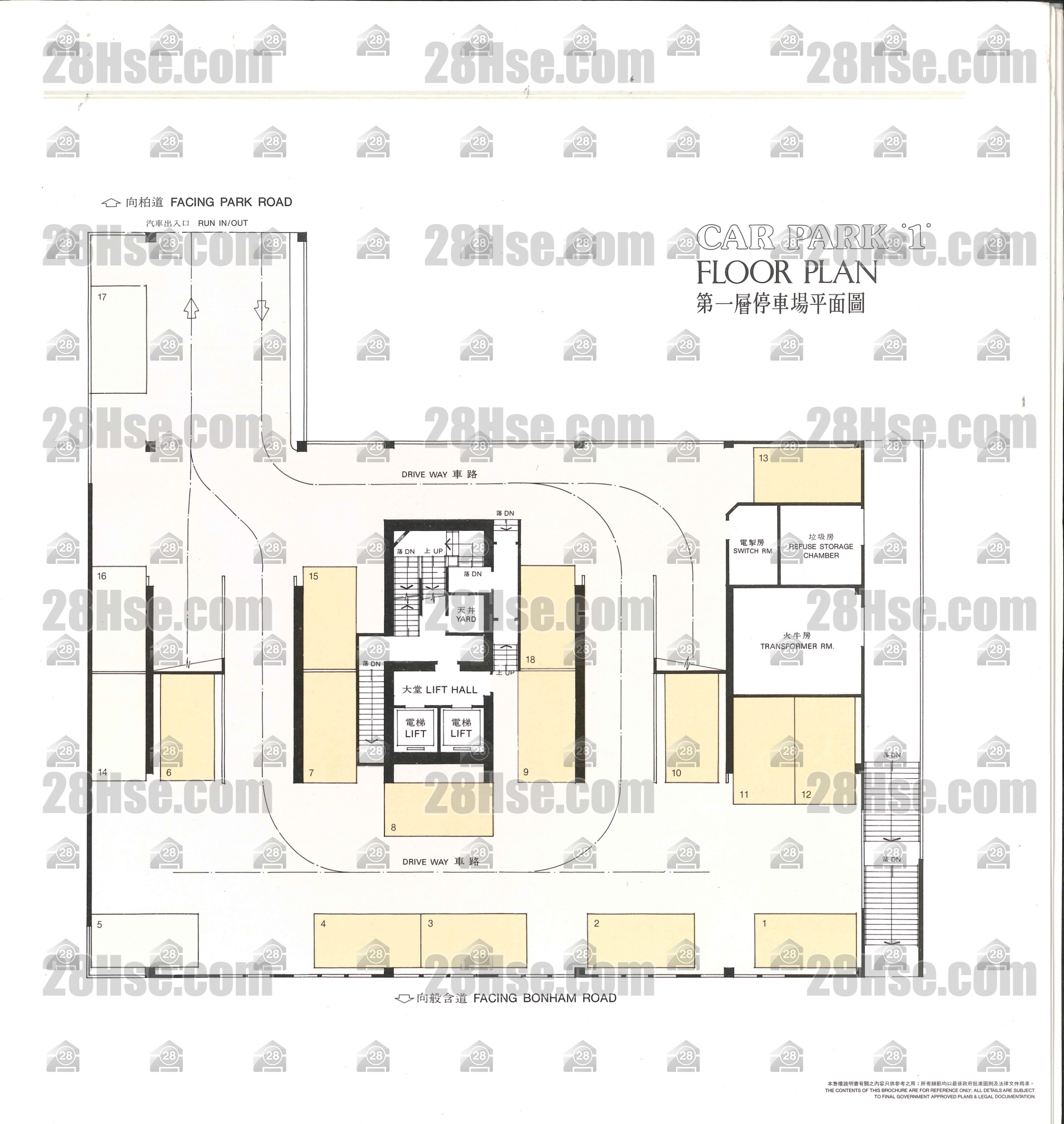 Skylight Tower 停車位平面圖 FloorPlan Skylight Tower 停車位平面圖 FloorPlan
