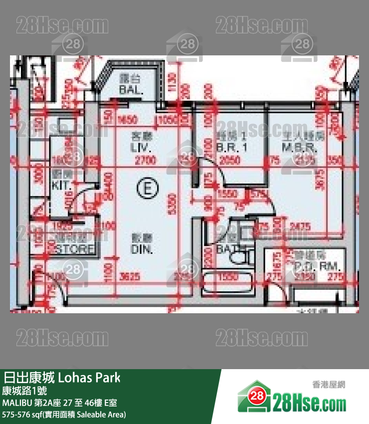 MALIBU 單位平面圖(由 28Hse 提供) MALIBU 單位平面圖(由 28Hse 提供)