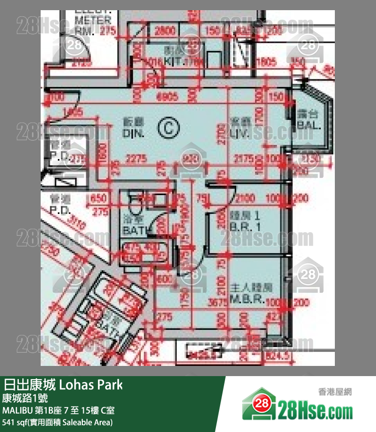 MALIBU 單位平面圖(由 28Hse 提供) MALIBU 單位平面圖(由 28Hse 提供)