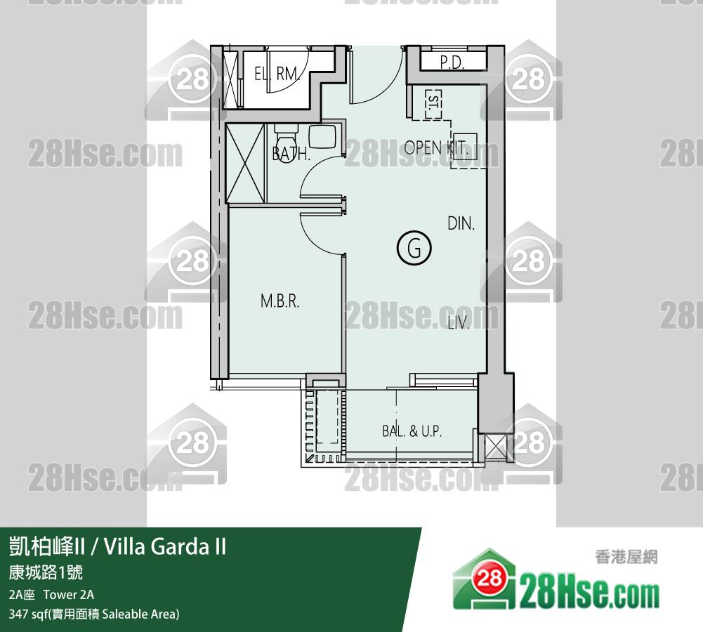 凱柏峰 II 2A座 62樓 G室 平面圖 凱柏峰 II 2A座 62樓 G室 平面圖