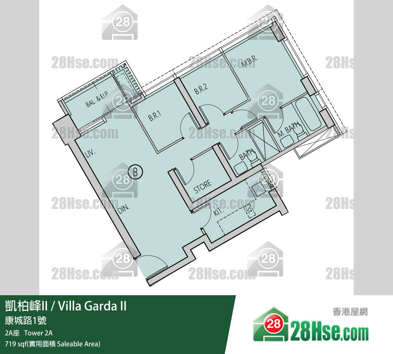 凱柏峰 II 2A座 60樓 B室 平面圖 凱柏峰 II 2A座 60樓 B室 平面圖