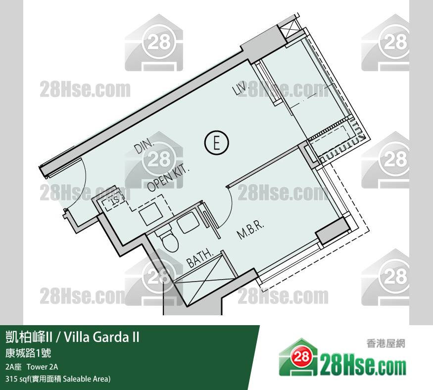 凱柏峰 II 2A座 9樓 E室 平面圖 凱柏峰 II 2A座 9樓 E室 平面圖