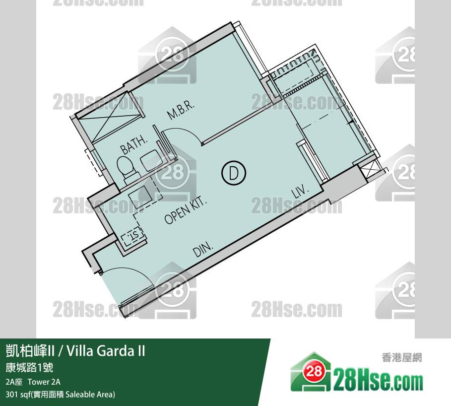 凱柏峰 II 2A座 9樓 D室 平面圖 凱柏峰 II 2A座 9樓 D室 平面圖