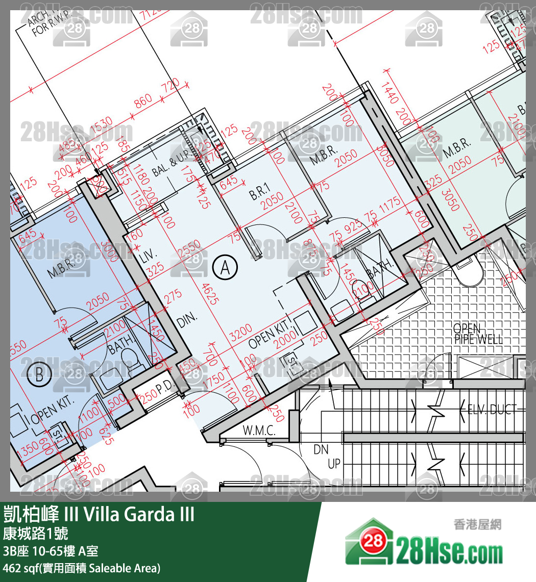 凱柏峰 III 單位平面圖(由 28Hse 提供) 凱柏峰 III 單位平面圖(由 28Hse 提供)
