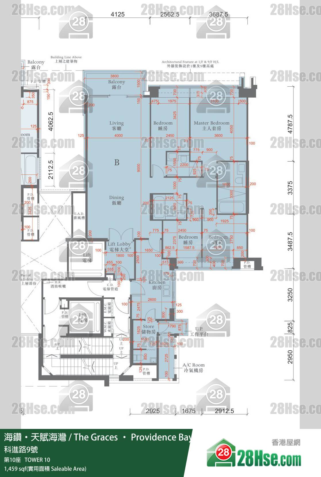海鑽天賦海灣 大廈 第10座 1樓 B室 平面圖 海鑽天賦海灣 大廈 第10座 1樓 B室 平面圖