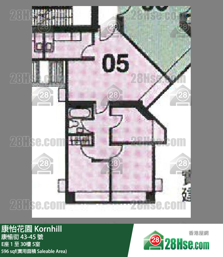 康怡花園 單位平面圖(由 28Hse 提供) 康怡花園 單位平面圖(由 28Hse 提供)