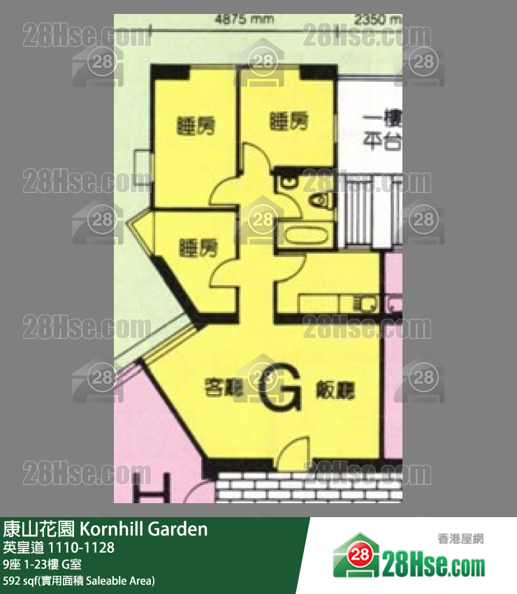 Kornhill Garden Unit FloorPlan (Provided by 28Hse) Kornhill Garden Unit FloorPlan (Provided by 28Hse)