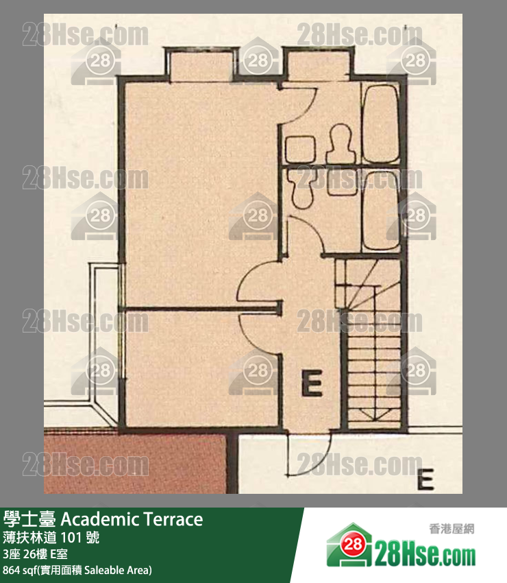 學士臺 單位平面圖(由 28Hse 提供) 學士臺 單位平面圖(由 28Hse 提供)