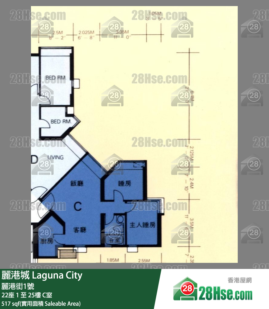 麗港城 單位平面圖(由 28Hse 提供) 麗港城 單位平面圖(由 28Hse 提供)