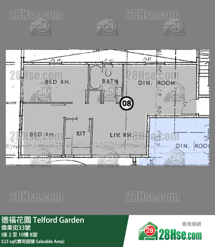 德福花園 單位平面圖(由 28Hse 提供) 德福花園 單位平面圖(由 28Hse 提供)