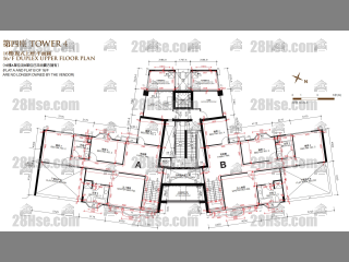 红山半岛 第4期(大厦) 第4座 15楼 平面图
