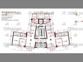 红山半岛 第4期(大厦) 第6座 8楼 平面图