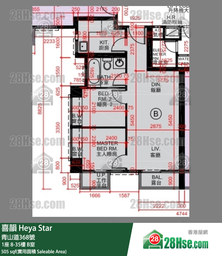 喜韻 單位平面圖(由 28Hse 提供) 喜韻 單位平面圖(由 28Hse 提供)