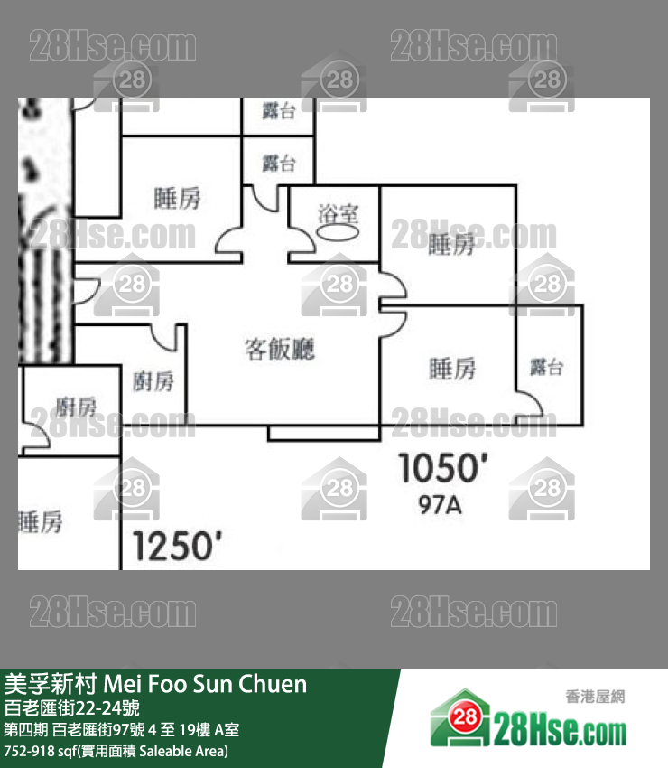 Mei Foo Sun Chuen Unit FloorPlan (Provided by 28Hse) Mei Foo Sun Chuen Unit FloorPlan (Provided by 28Hse)
