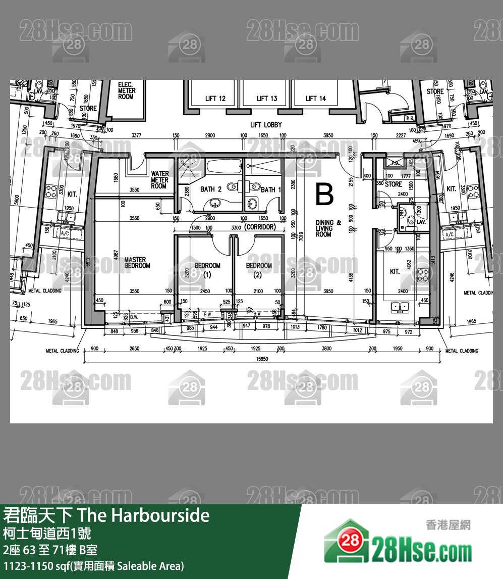君臨天下 單位平面圖(由 28Hse 提供) 君臨天下 單位平面圖(由 28Hse 提供)