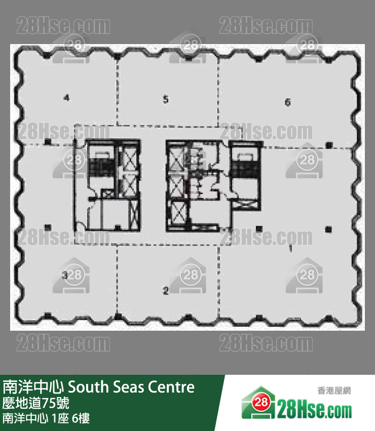 南洋中心第二座 南洋中心 1座 6樓 平面圖 南洋中心第二座 南洋中心 1座 6樓 平面圖