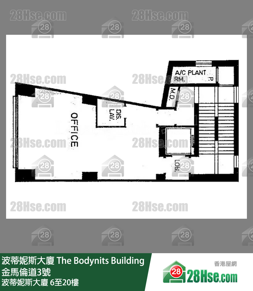 波蒂妮斯大廈 6-20樓 平面圖 波蒂妮斯大廈 6-20樓 平面圖
