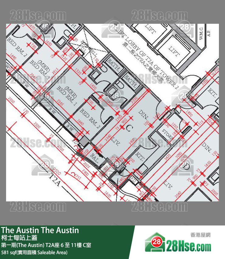 The Austin 單位平面圖(由 28Hse 提供) The Austin 單位平面圖(由 28Hse 提供)