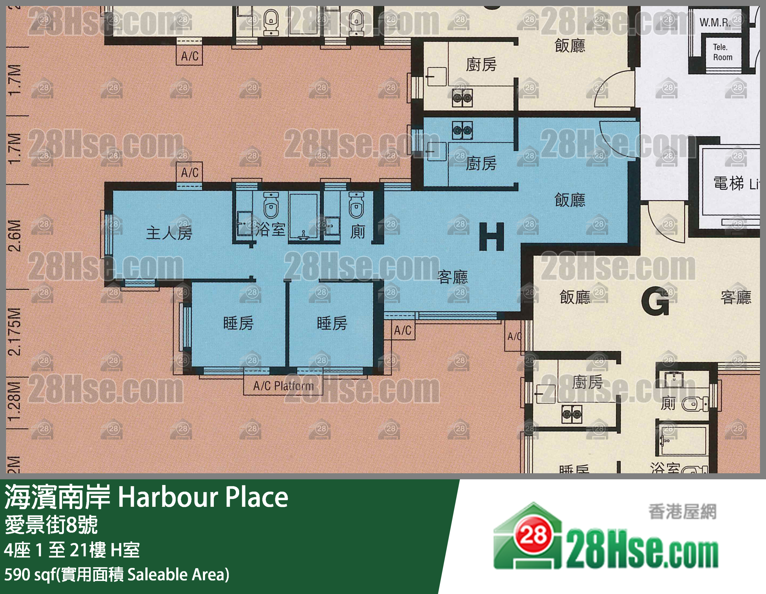 海濱南岸 單位平面圖(由 28Hse 提供) 海濱南岸 單位平面圖(由 28Hse 提供)