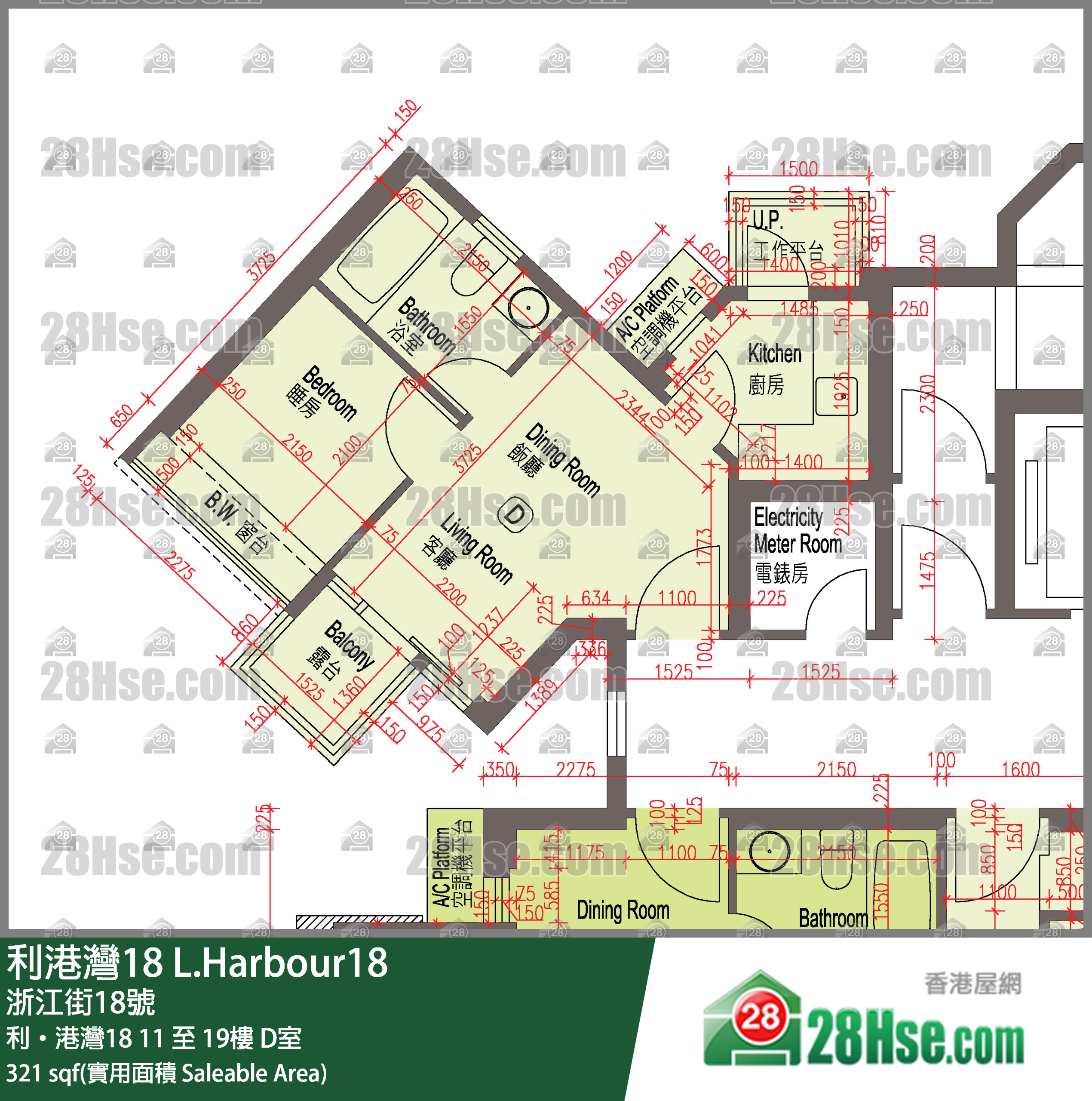 利港灣18 單位平面圖(由 28Hse 提供) 利港灣18 單位平面圖(由 28Hse 提供)